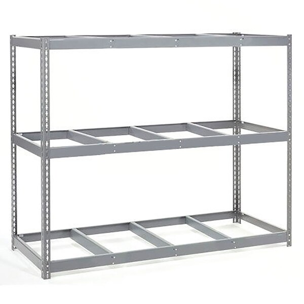 Wide Span Rack 96Wx36Dx96H, 3 Shelves No Deck 1100 Lb Cap. Per Level, Gray